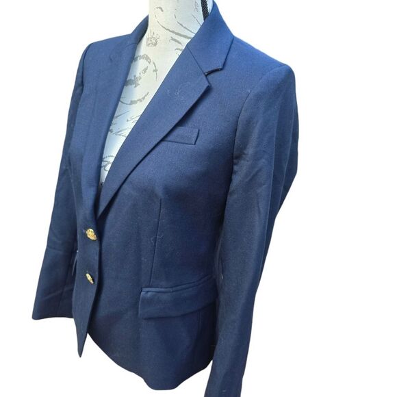 J. Crew Factory NWT $198 Original schoolboy blazer Navy Golden Buttons Women's 4 - Picture 5 of 11